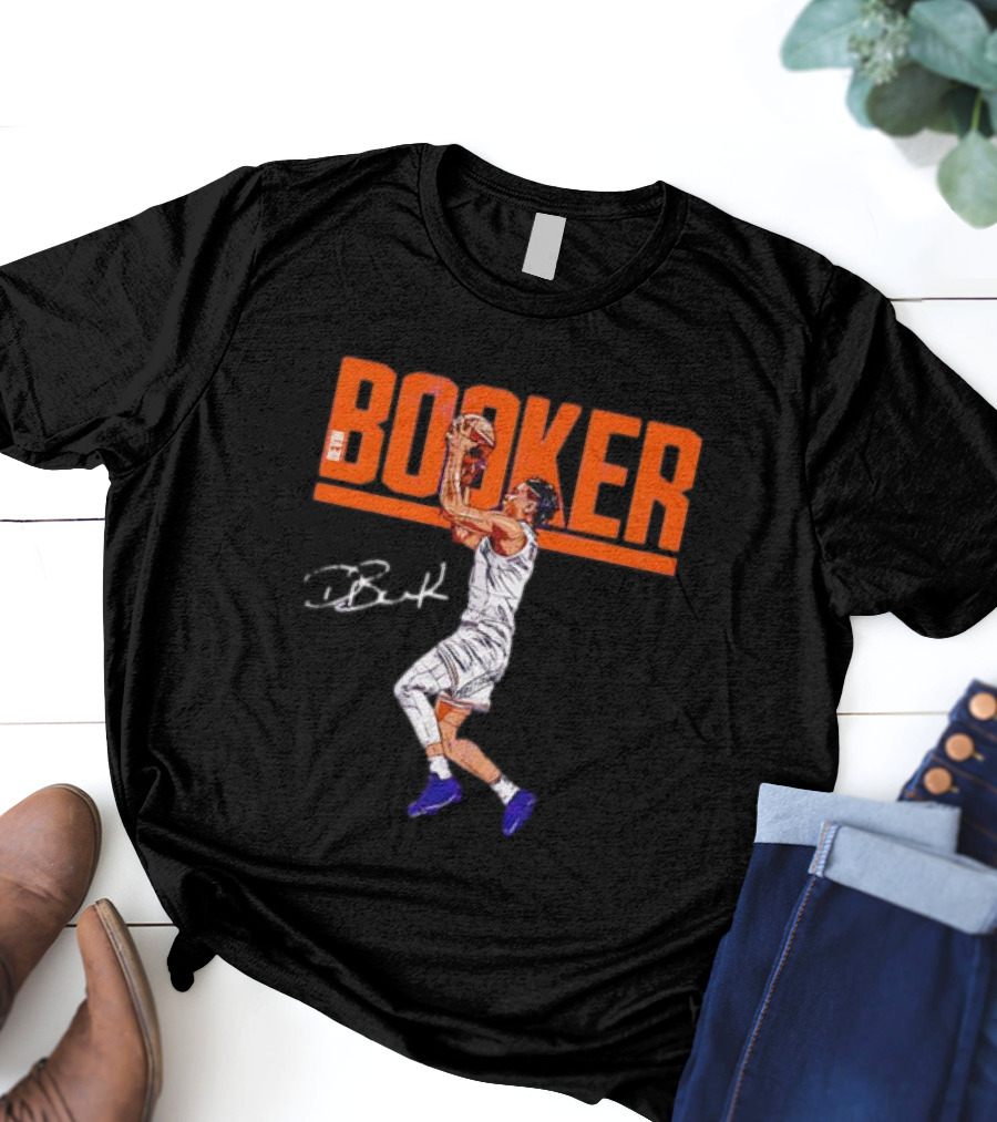 Booker Basketball Action With Signature T-Shirt