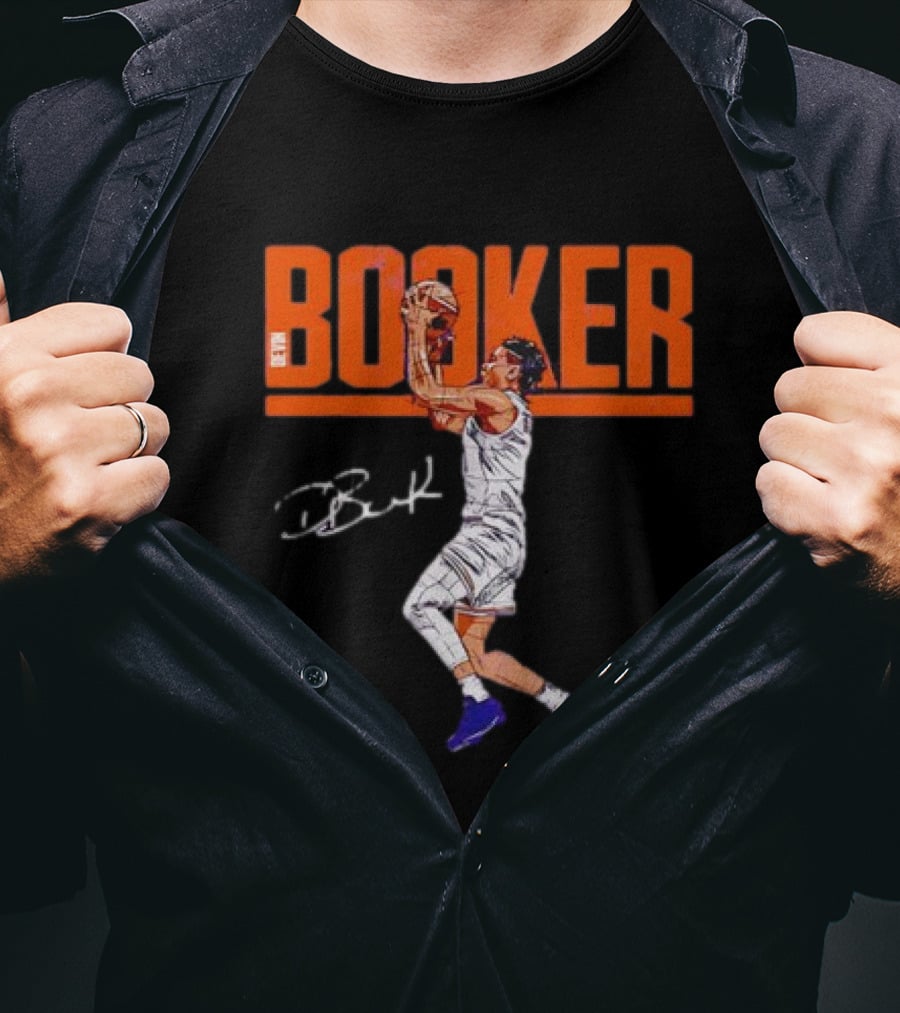 Booker Basketball Action With Signature T-Shirt