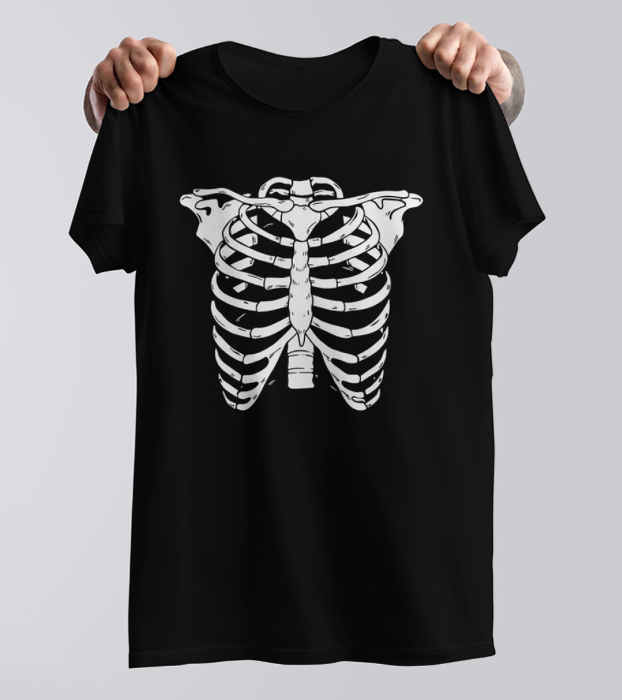 Glow-in-the-Dark Human Skeleton Ribcage Bones T-Shirt