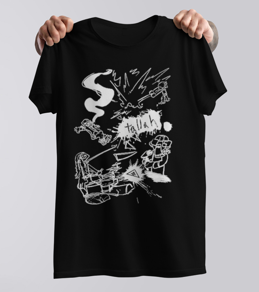 Nomad Hard Knock Black Tallah Abstract White Scribble T-Shirt