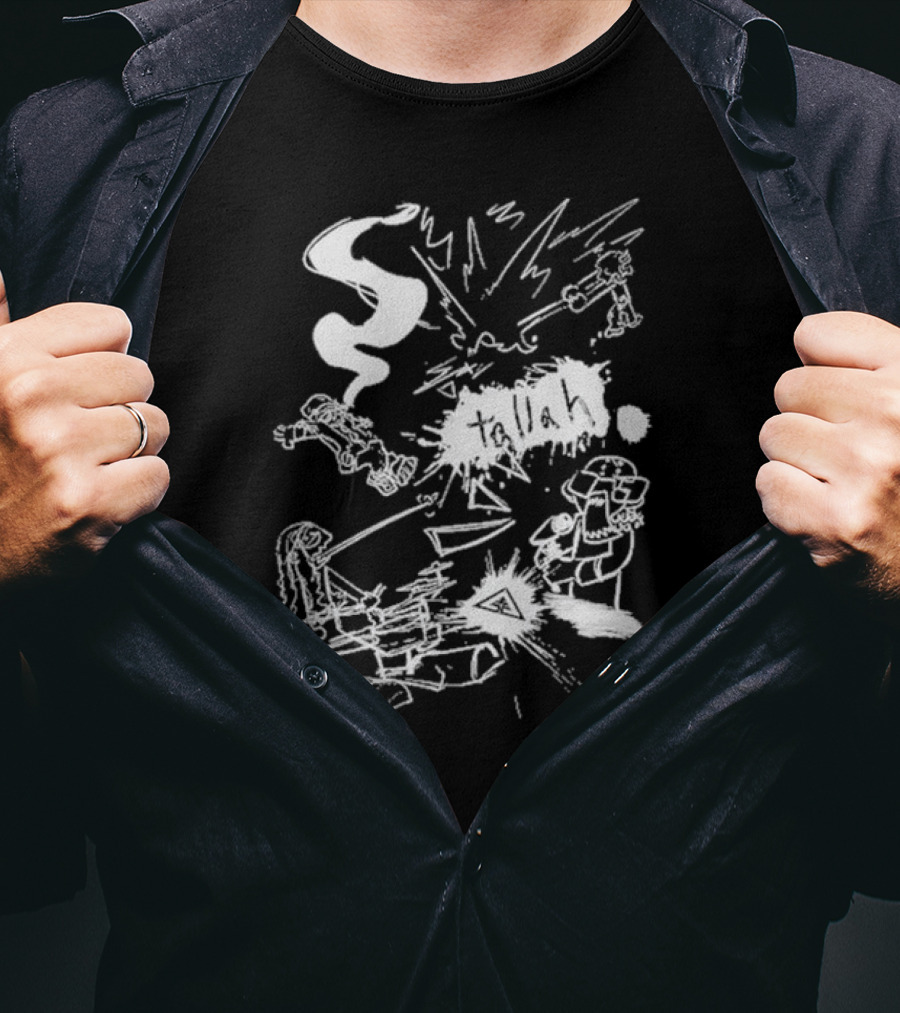 Nomad Hard Knock Black Tallah Abstract White Scribble T-Shirt