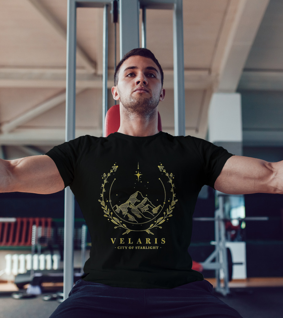Velaris City Of Starlight Night Sky Mountain Emblem T-Shirt