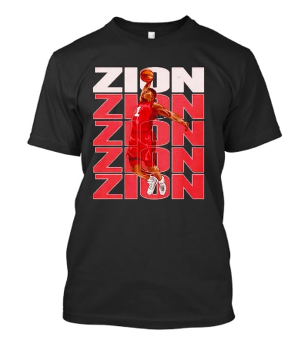 Zion Williamson Basketball Dunk Red Repeat T-Shirt
