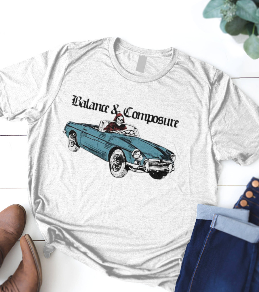 Balance And Composure Grim Reaper Convertible Driver Grey Pullover T-Shirt