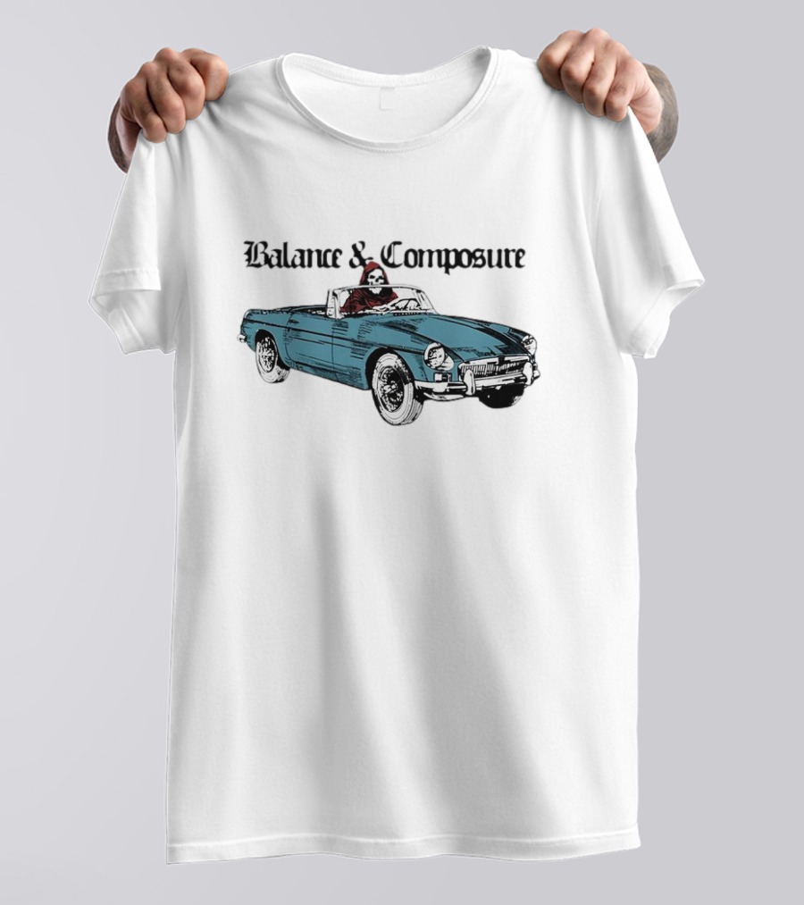 Balance And Composure Grim Reaper Convertible Driver Grey Pullover T-Shirt