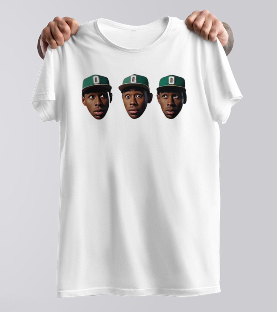 Mystic Tylers Three Faces Green Hat Iconic Expressions T-Shirt