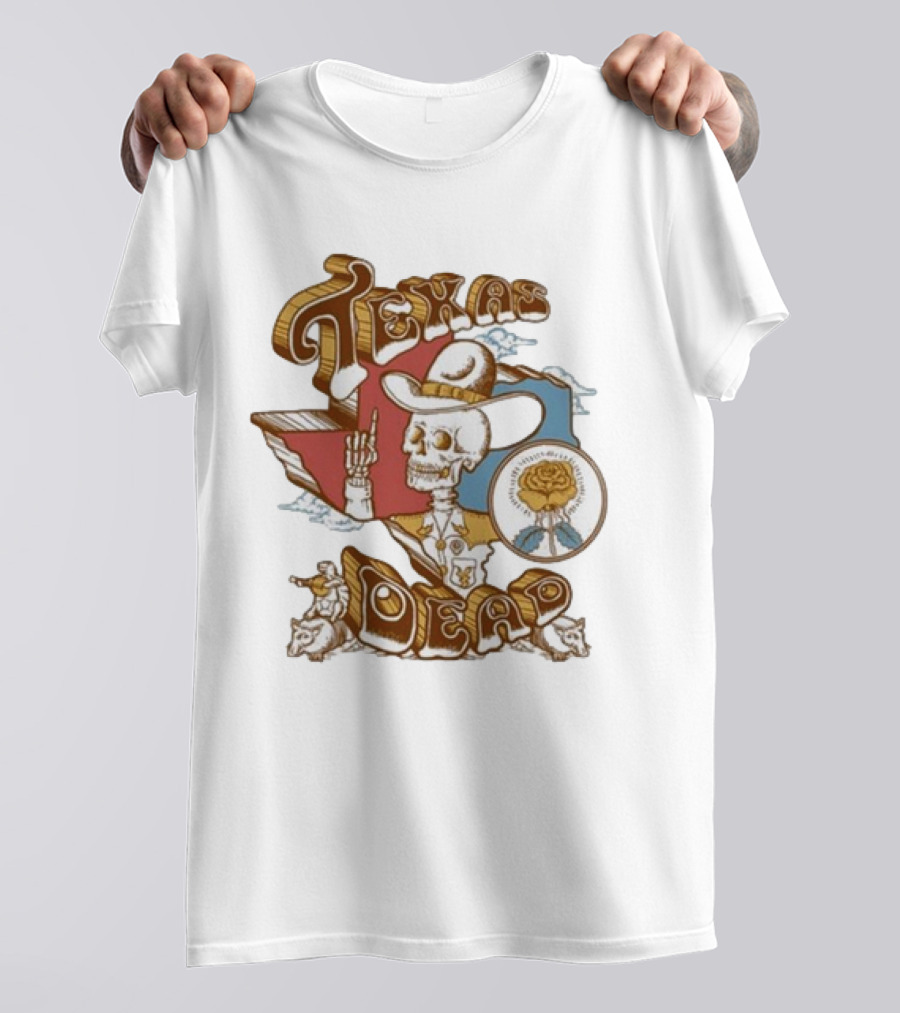 Texas Dead Skeleton Cowboy Illustration Austin, Texas T-Shirt