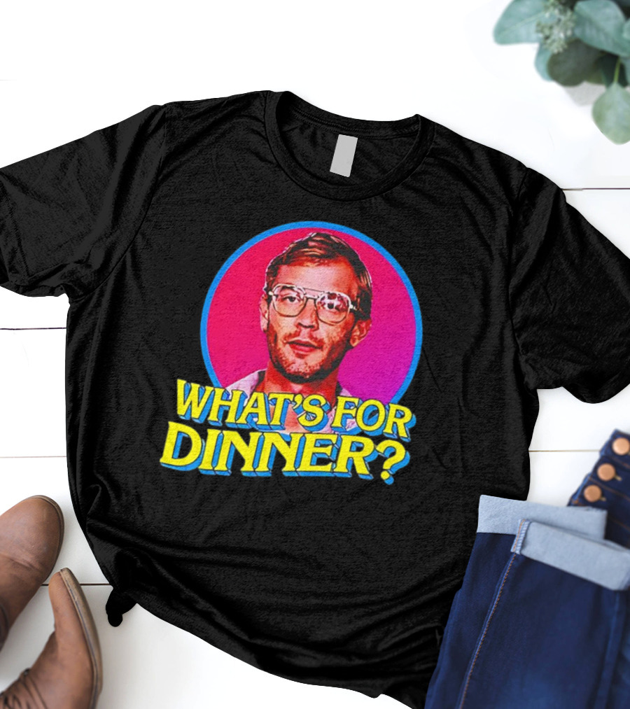 Jeffrey Dahmer What's For Dinner Retro Style Vintage Glasses Circle T-Shirt