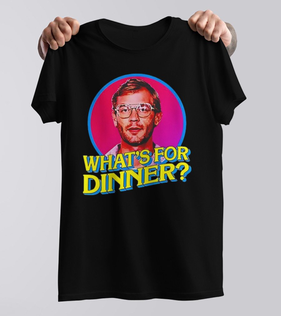 Jeffrey Dahmer What's For Dinner Retro Style Vintage Glasses Circle T-Shirt