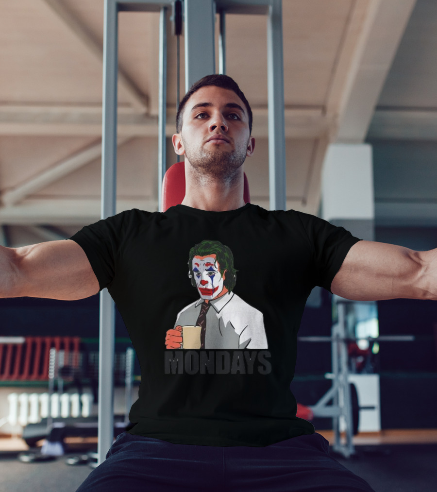 Joker Clown Drinking Coffee Mondays Mood T-Shirt