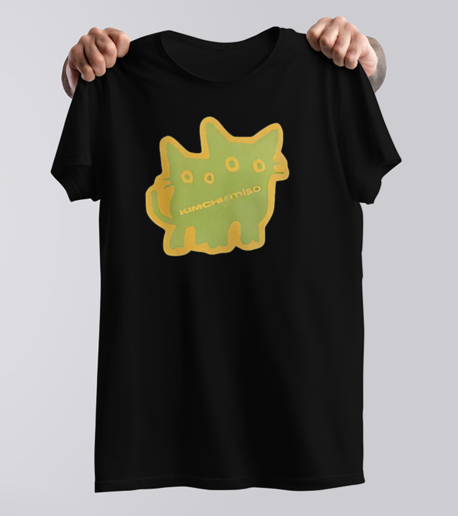 Kimchi And Miso Collection Twins Chenille Neon Cat Patch T-Shirt