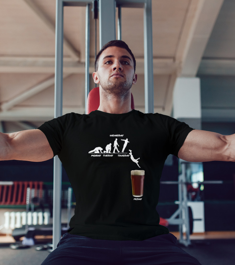 Monday Tuesday Wednesday Thursday Friday Evolution Meme T-Shirt