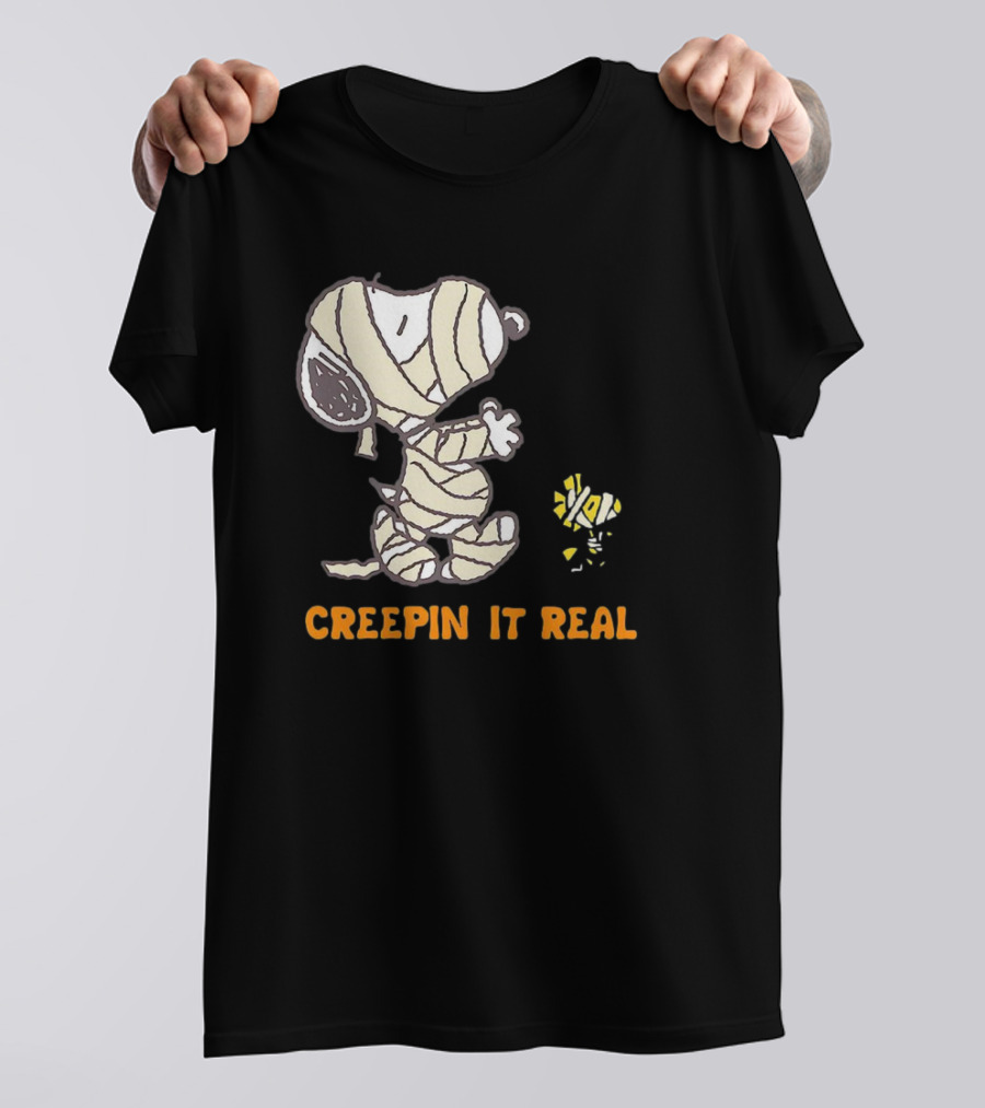 Peanuts Snoopy And Woodstock Mummy Creepin’ It Real T-Shirt