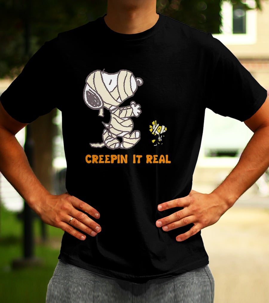 Peanuts Snoopy And Woodstock Mummy Creepin’ It Real T-Shirt