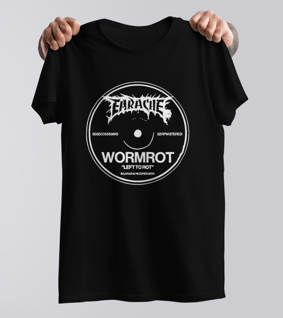Earache Records Wormrot Left To Rot Vintage Vinyl Label T-Shirt