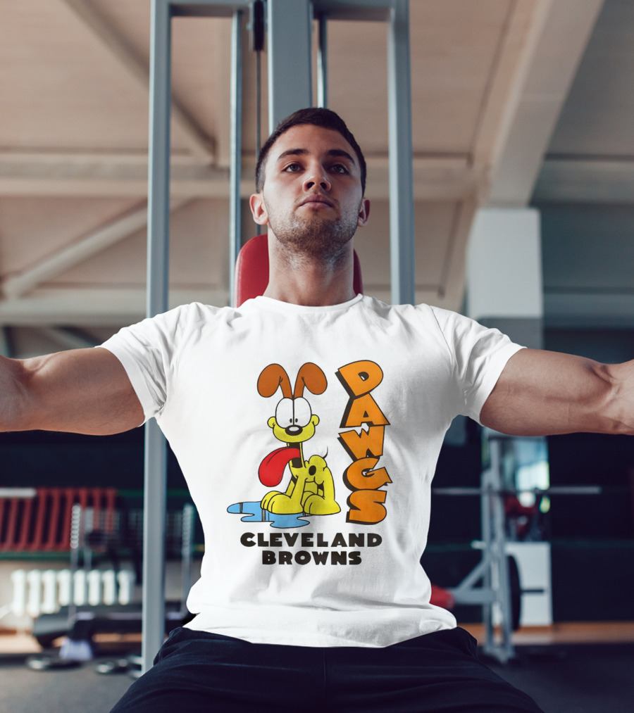 Dawgs Cleveland Browns Odie Garfield Cartoon T-Shirt