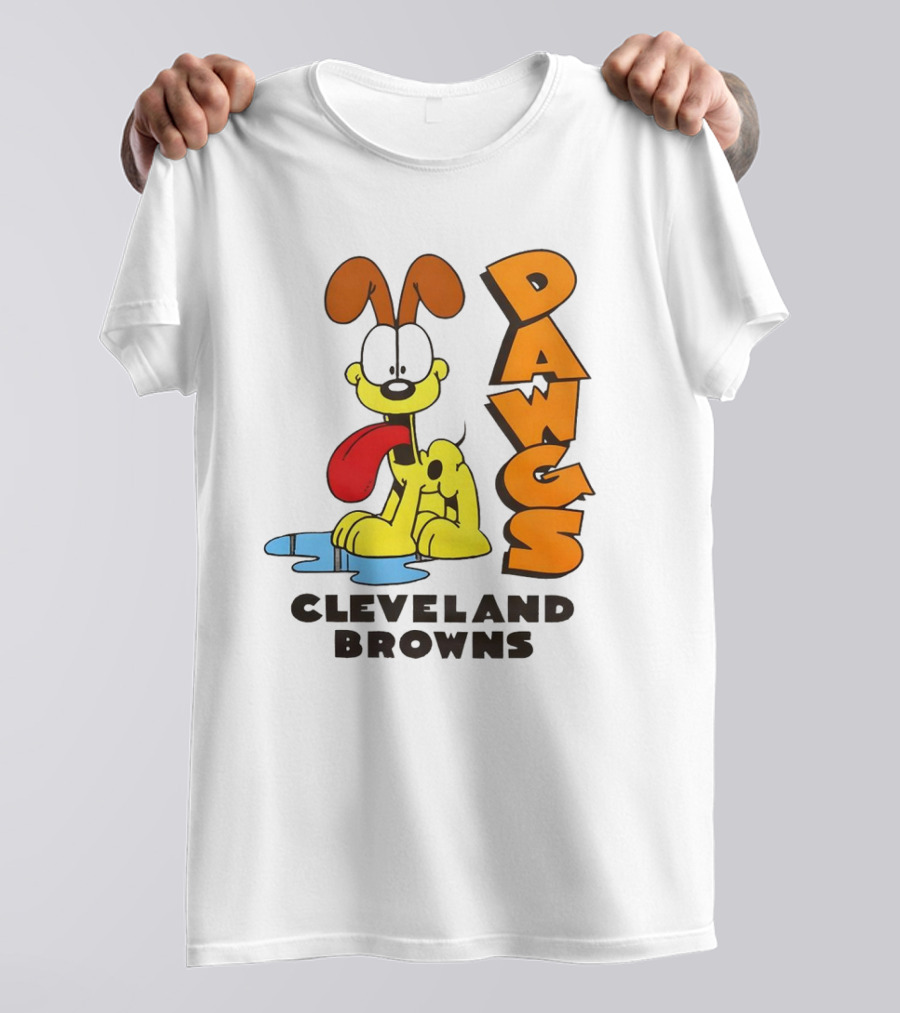 Dawgs Cleveland Browns Odie Garfield Cartoon T-Shirt