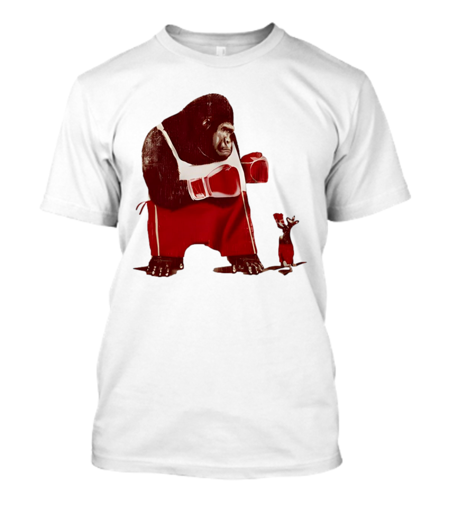 Gorilla Boxing Kangaroo Showdown In Red Boxing Gear T-Shirt