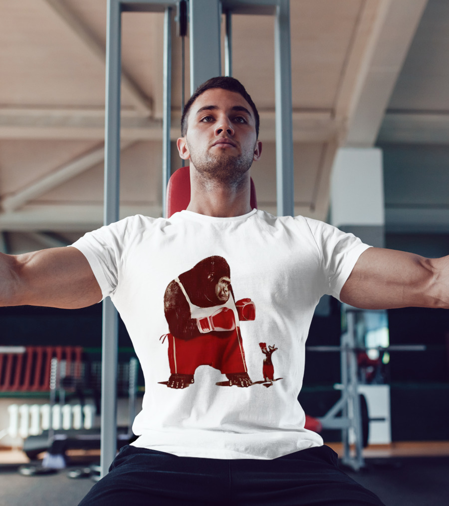 Gorilla Boxing Kangaroo Showdown In Red Boxing Gear T-Shirt