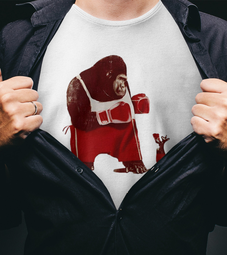 Gorilla Boxing Kangaroo Showdown In Red Boxing Gear T-Shirt