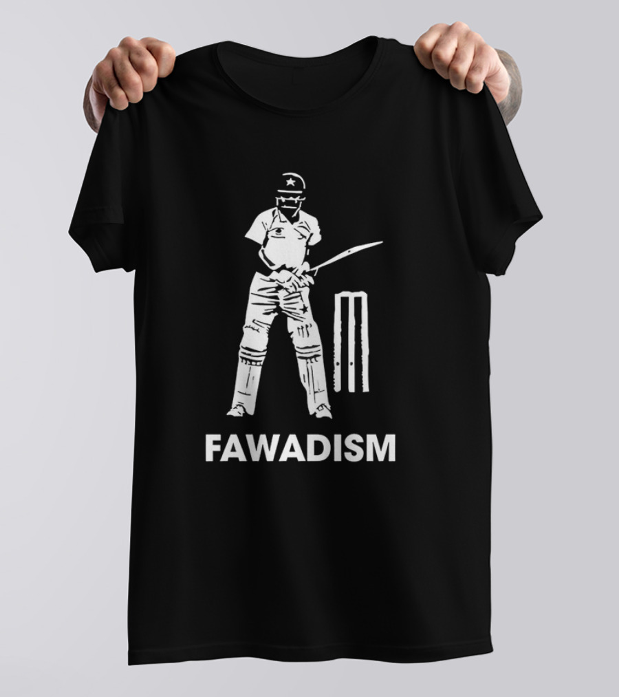 Fawad Alam Fawadism Cricketer With Bat And Stumps T-Shirt