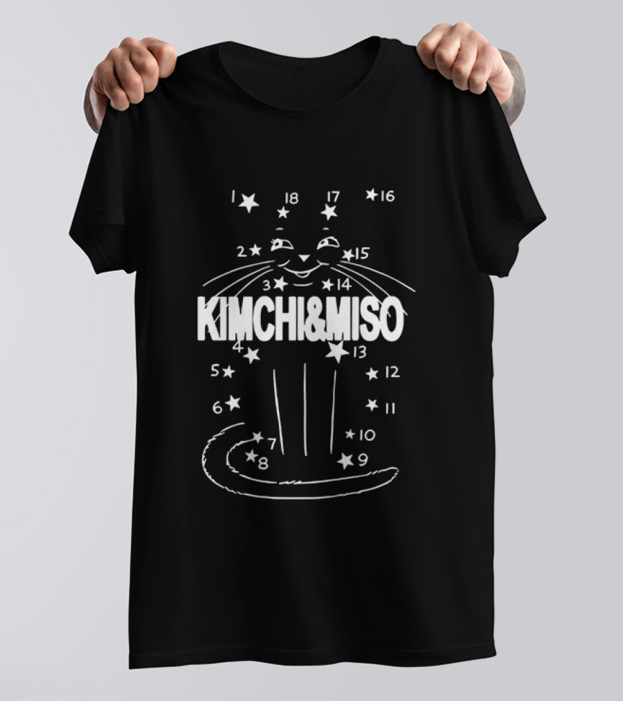 Kimchi And Miso Connect The Stars Numbers Cat Outline T-Shirt