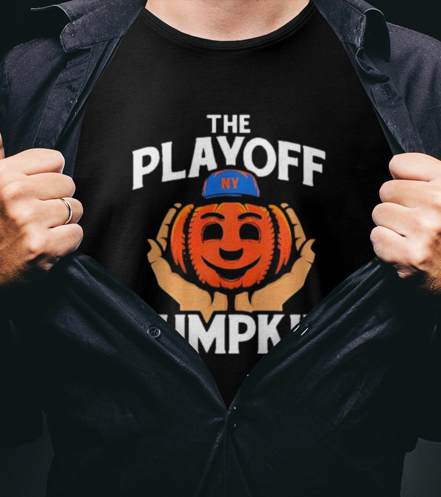 New York Mets Playoff Pumpkin Baseball T-Shirt