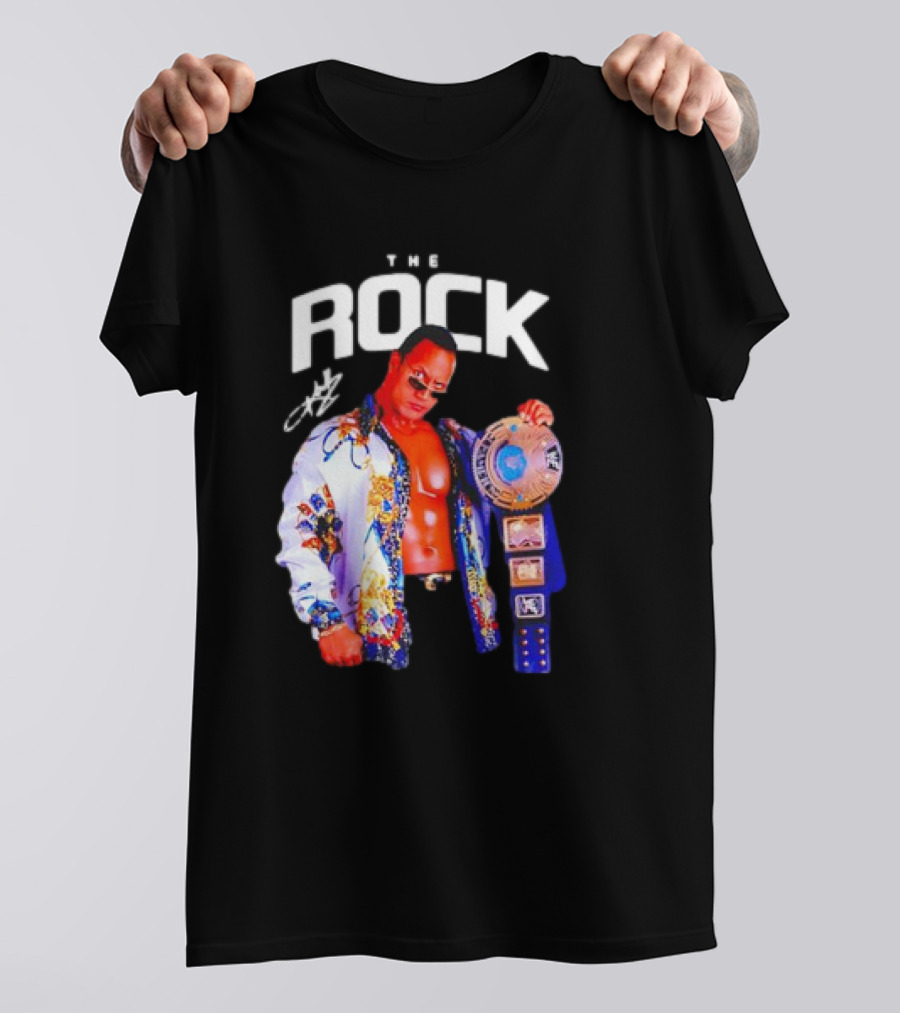 The Rock Wrestlemania Champion Medium Signature T-Shirt