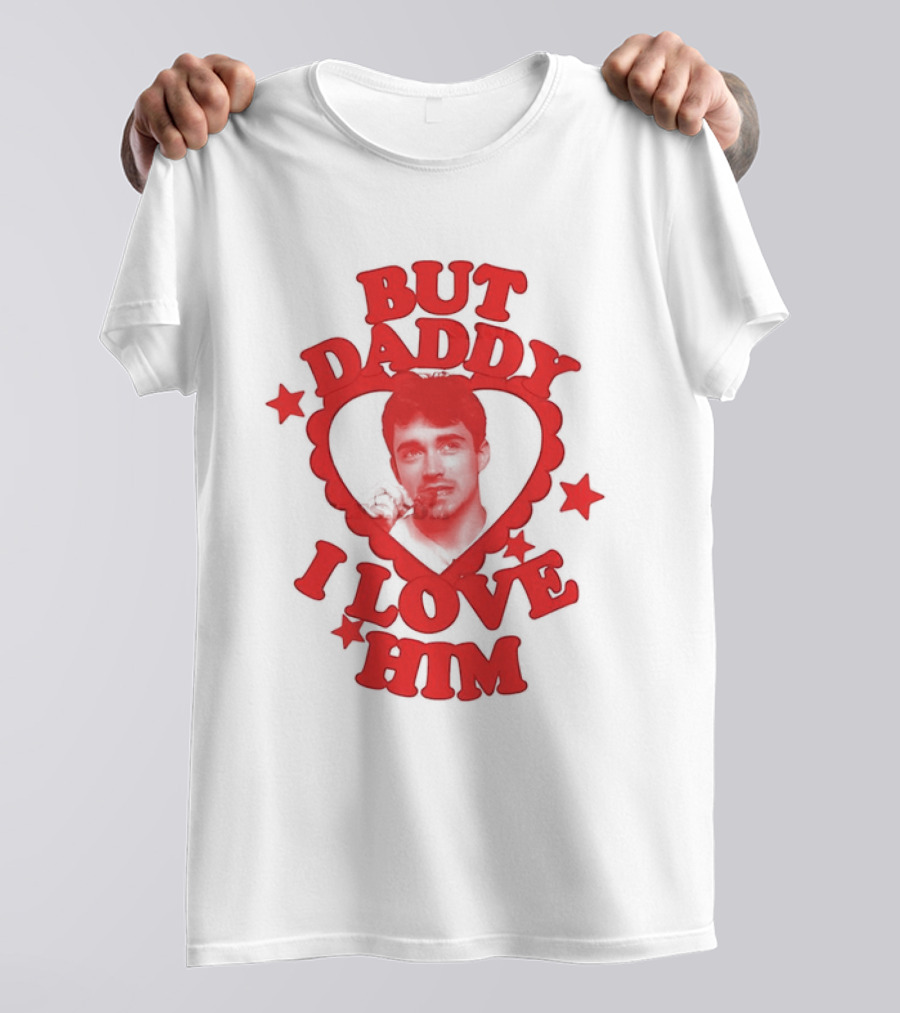 Charles Leclerc But Daddy I Love Him Heart Frame With Red Stars T-Shirt