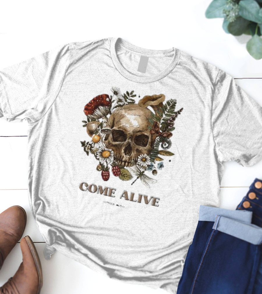 Come Alive Skull Ezekiel 37 Vintage Floral Elements T-Shirt