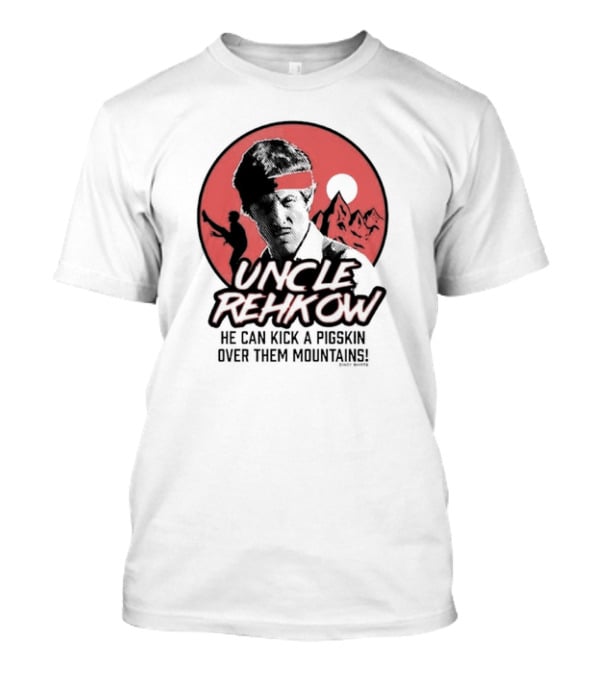 Uncle Rehkow He Can Kick A Pigskin Over Them Mountains Retro Vintage Karate T-Shirt