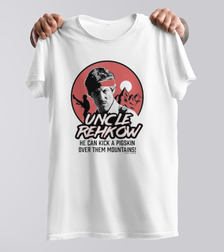 Uncle Rehkow He Can Kick A Pigskin Over Them Mountains Retro Vintage Karate T-Shirt
