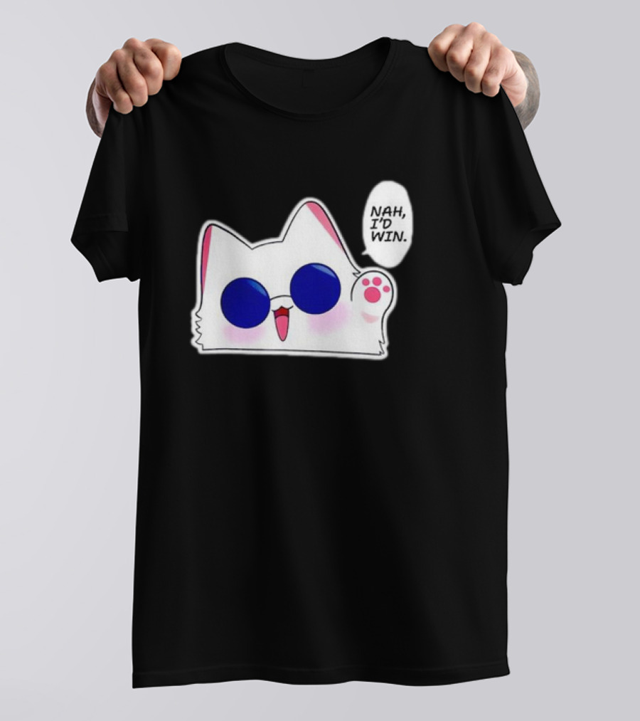 Cute Funny Cat Anime Meme Nah I'd Win Gojo Cat T-Shirt