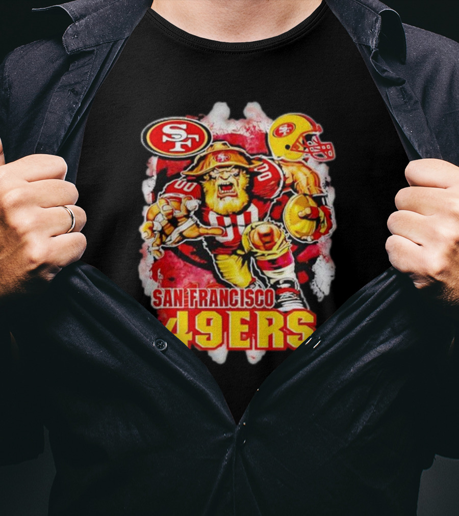 San Francisco 49ers NFL Fierce Lion Mascot Graphic For Fans T-Shirt
