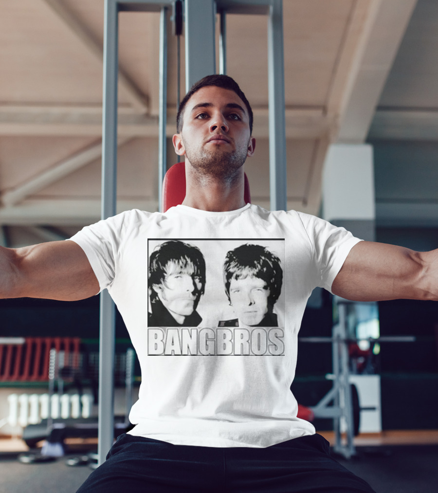 Bangbros Retro Picture Oasis Band Members Black And White Photo T-Shirt