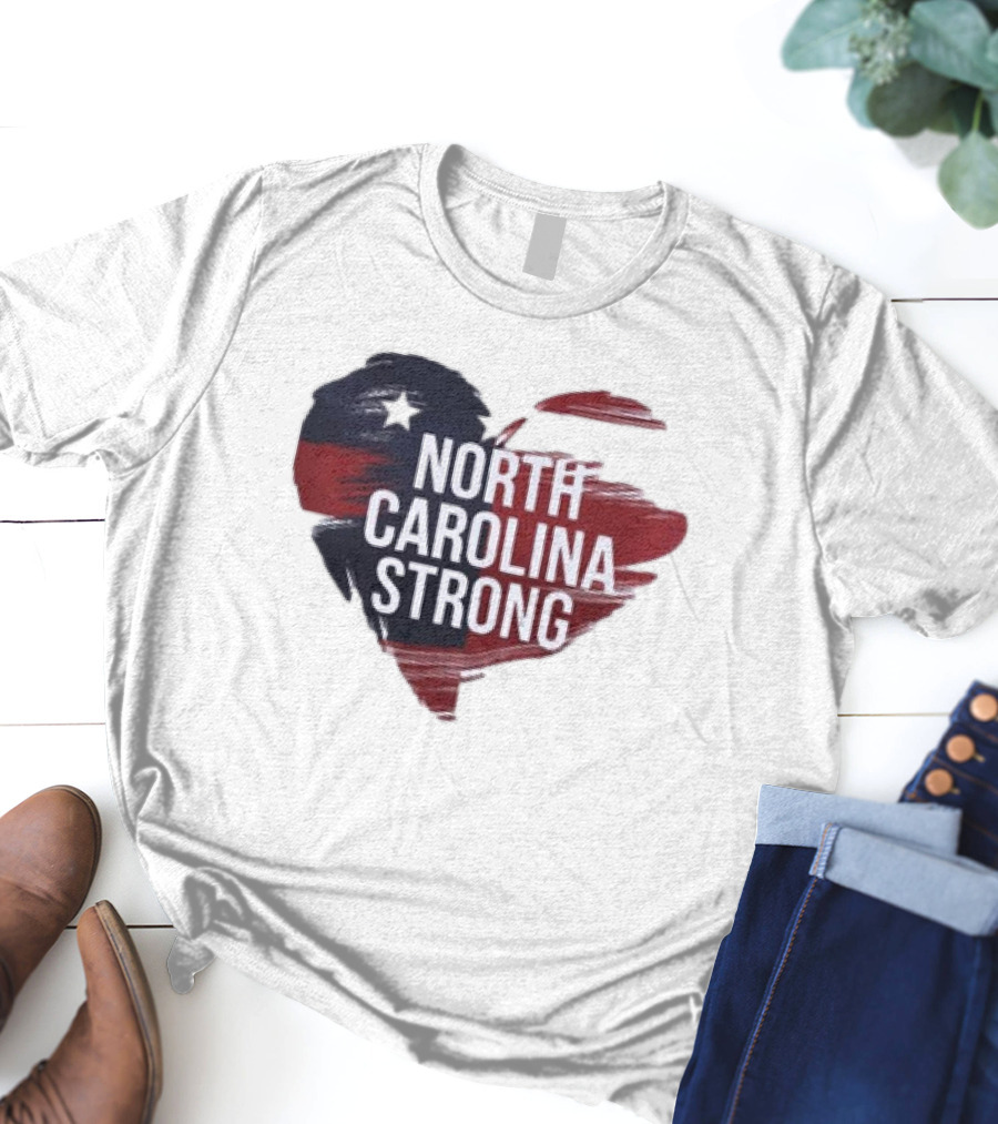 North Carolina Strong Heart Hurricane Helene T-Shirt