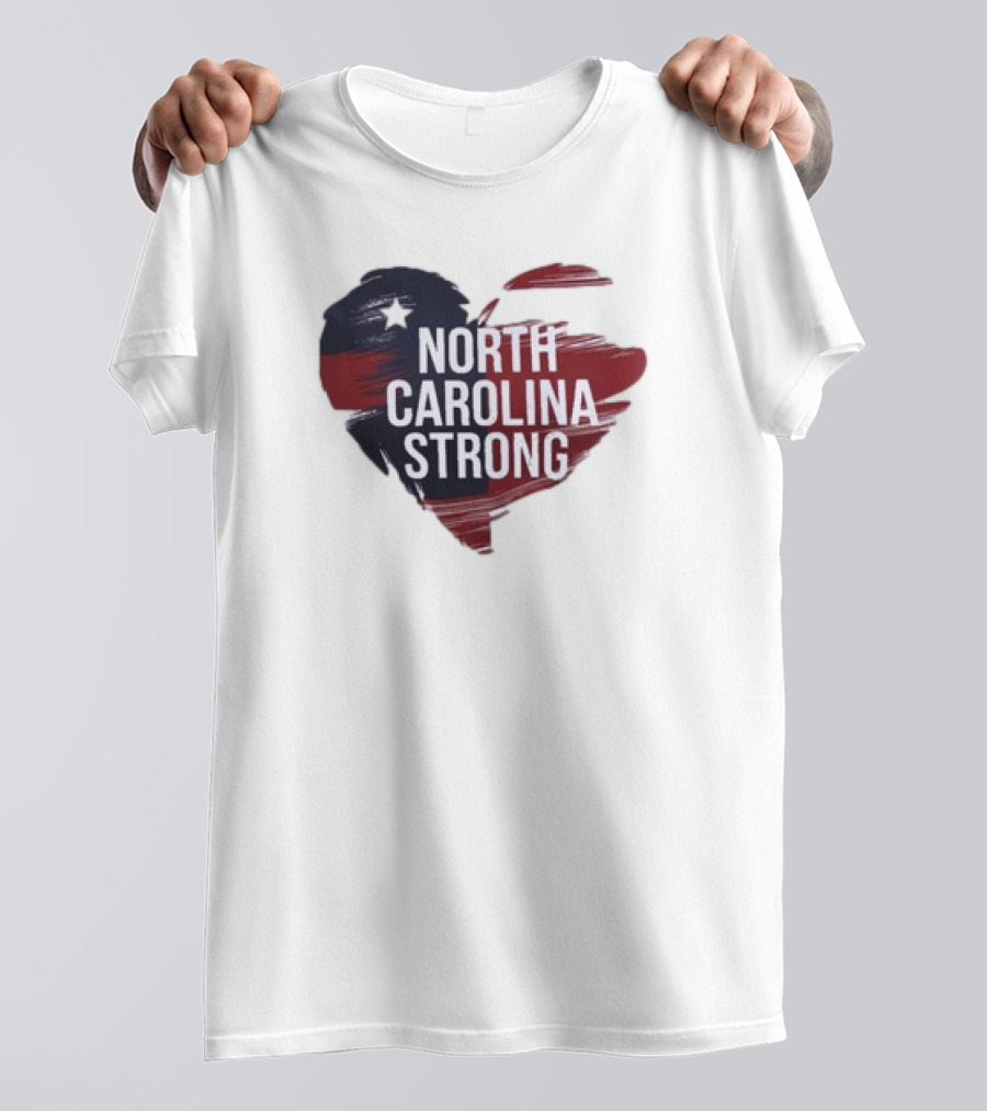 North Carolina Strong Heart Hurricane Helene T-Shirt