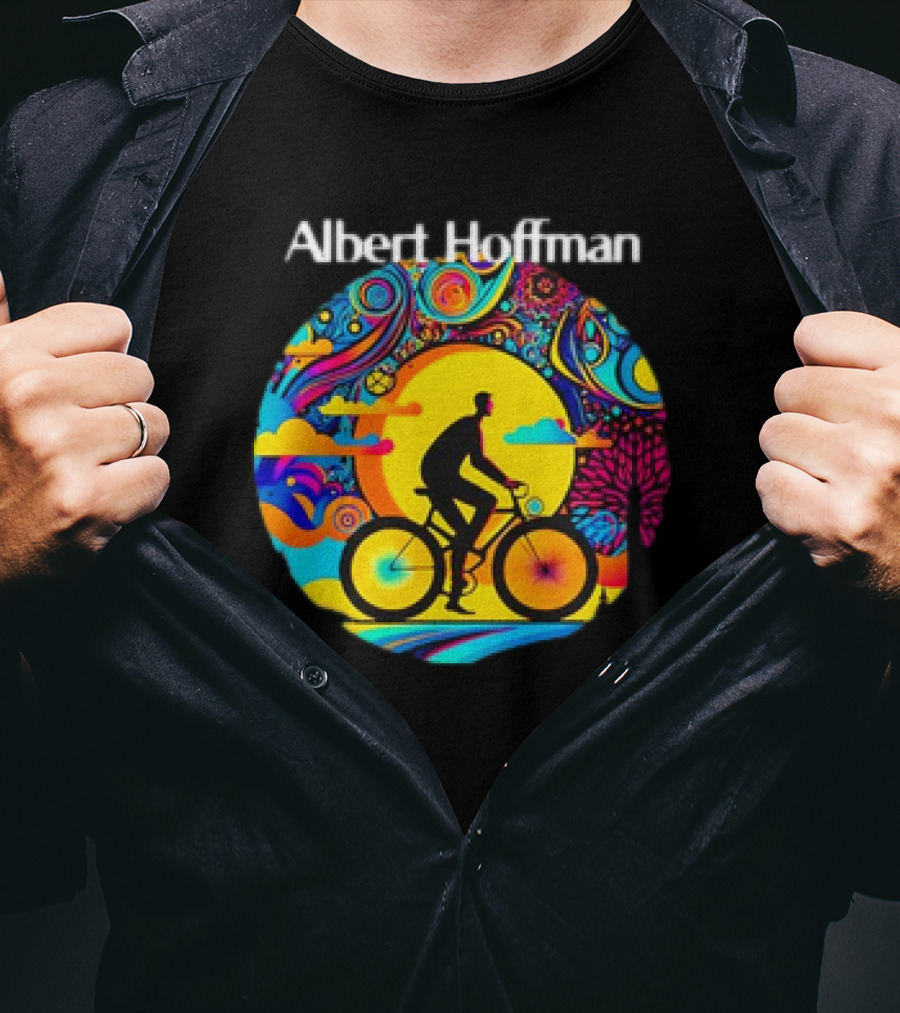 Albert Hoffman Bicycle Day Psychedelic Art Retro T-Shirt