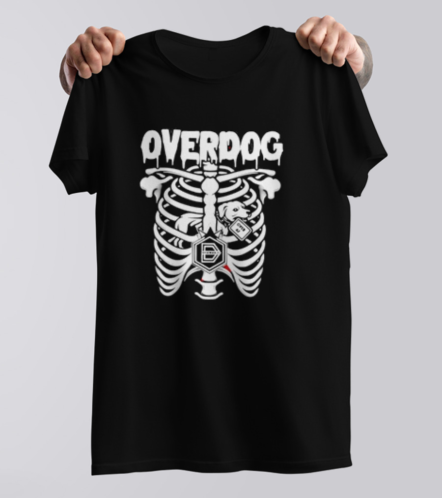 D’Angelo Overdog Skeleton Ribcage Concept With Dog And Bone Elements T-Shirt