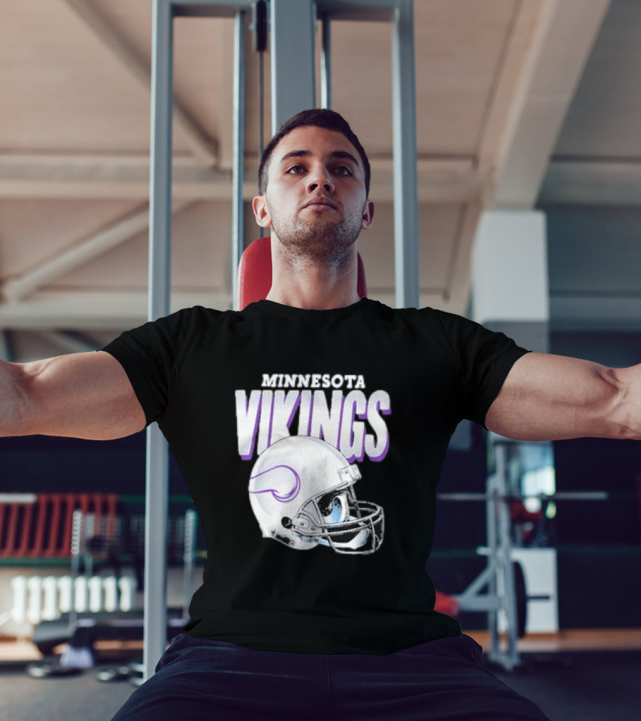 Minnesota Vikings Gradient Helmet NFL Merchandise T-Shirt