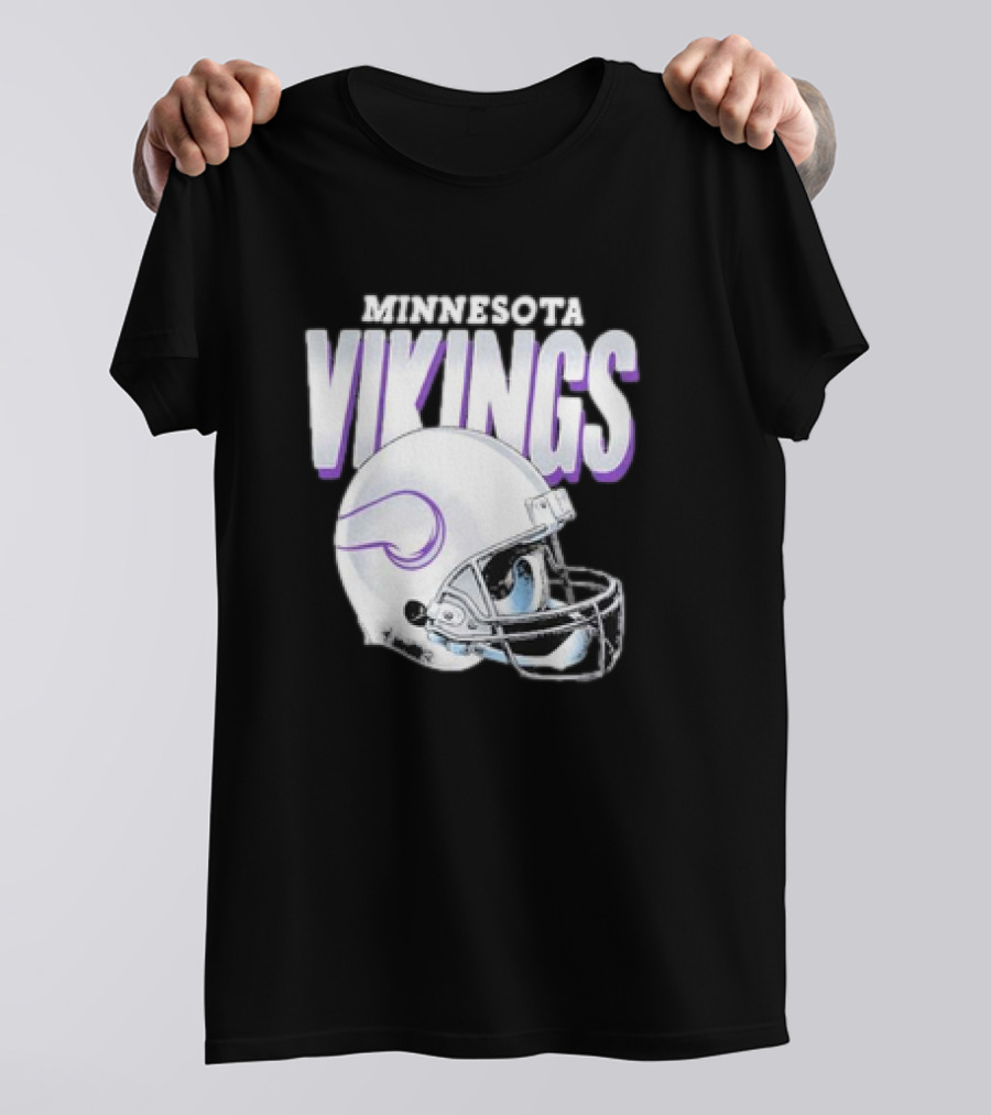 Minnesota Vikings Gradient Helmet NFL Merchandise T-Shirt