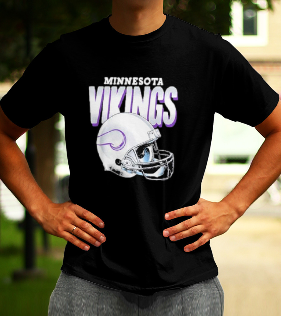 Minnesota Vikings Gradient Helmet NFL Merchandise T-Shirt
