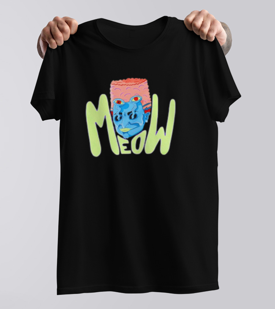 Meow Not Gary Snail Man Cartoon Multicolored Text And Unique Character T-Shirt