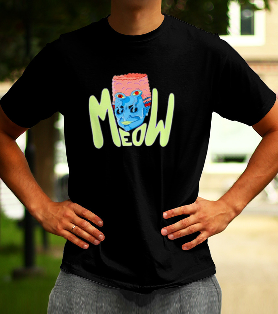 Meow Not Gary Snail Man Cartoon Multicolored Text And Unique Character T-Shirt