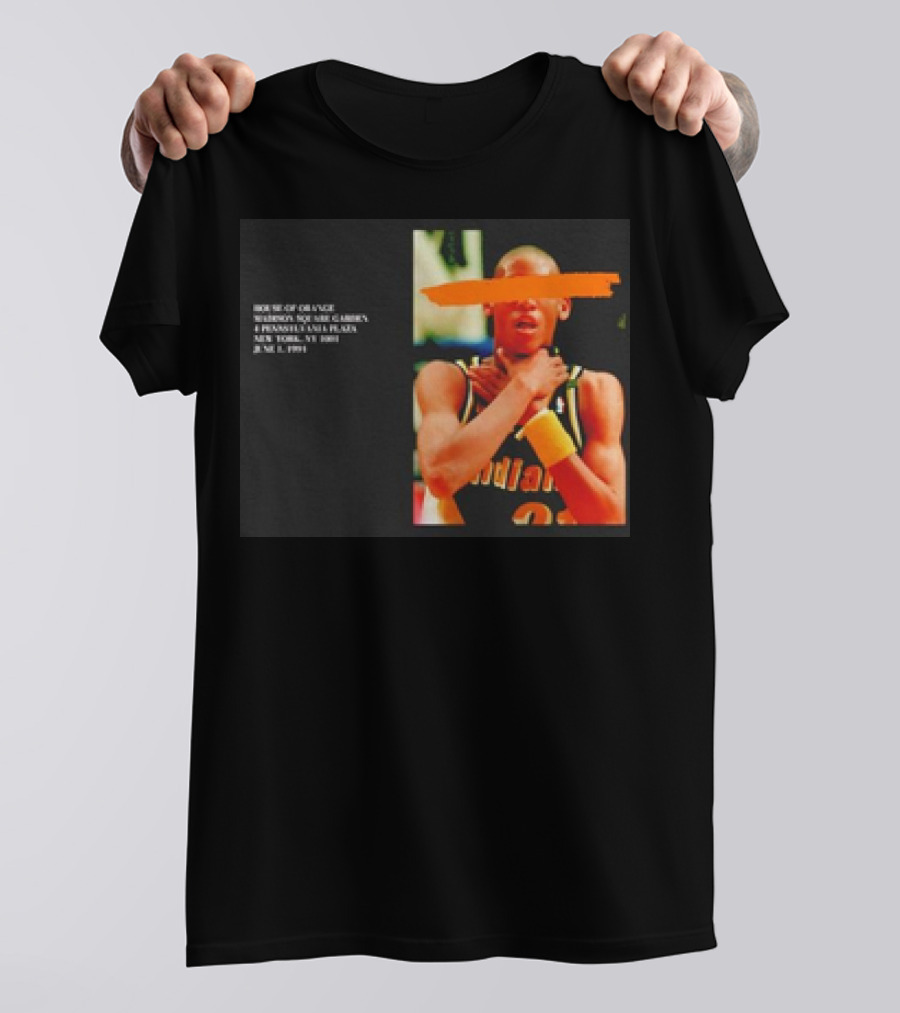 Reggie Miller Choke Gesture MSG 4 Pennsylvania Plaza June 1 1994 T-Shirt