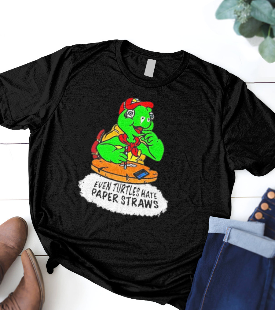 Isaac Butterfield Even Turtles Hate Paper Straws T-Shirt