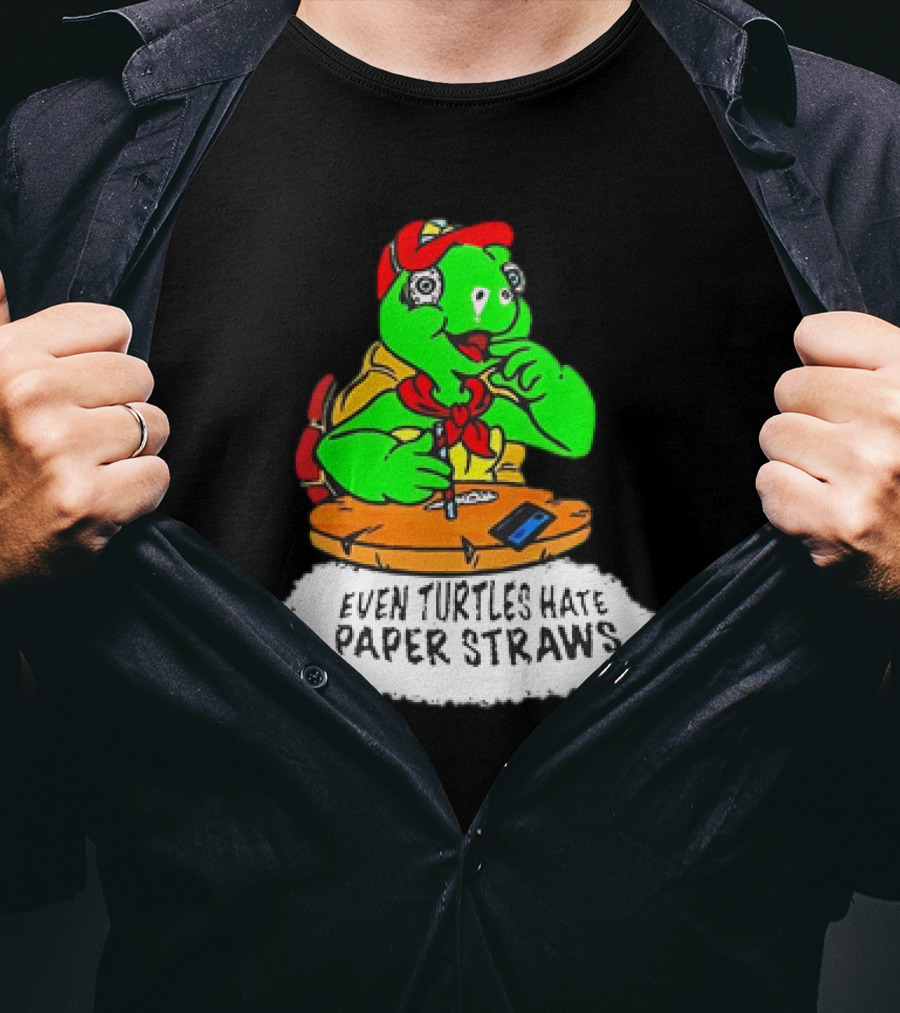 Isaac Butterfield Even Turtles Hate Paper Straws T-Shirt
