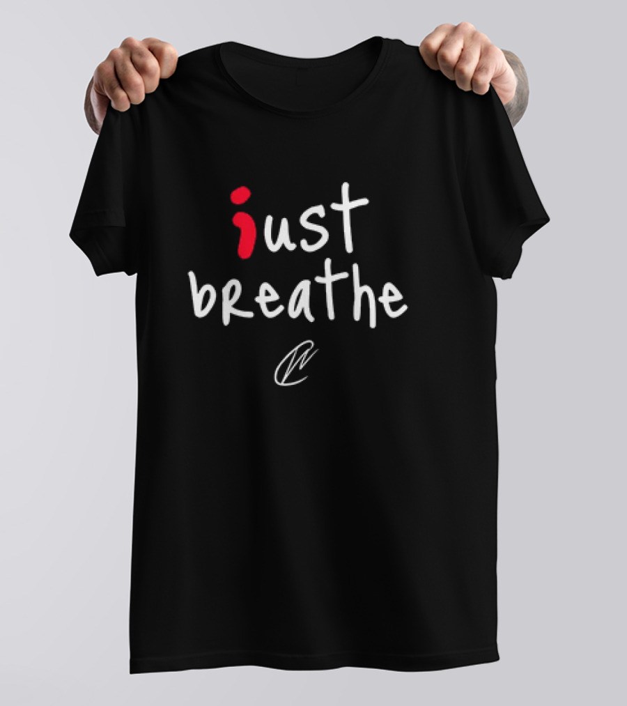 Jesse Pedigo Creating Wonders Just Breathe Simple Typography T-Shirt