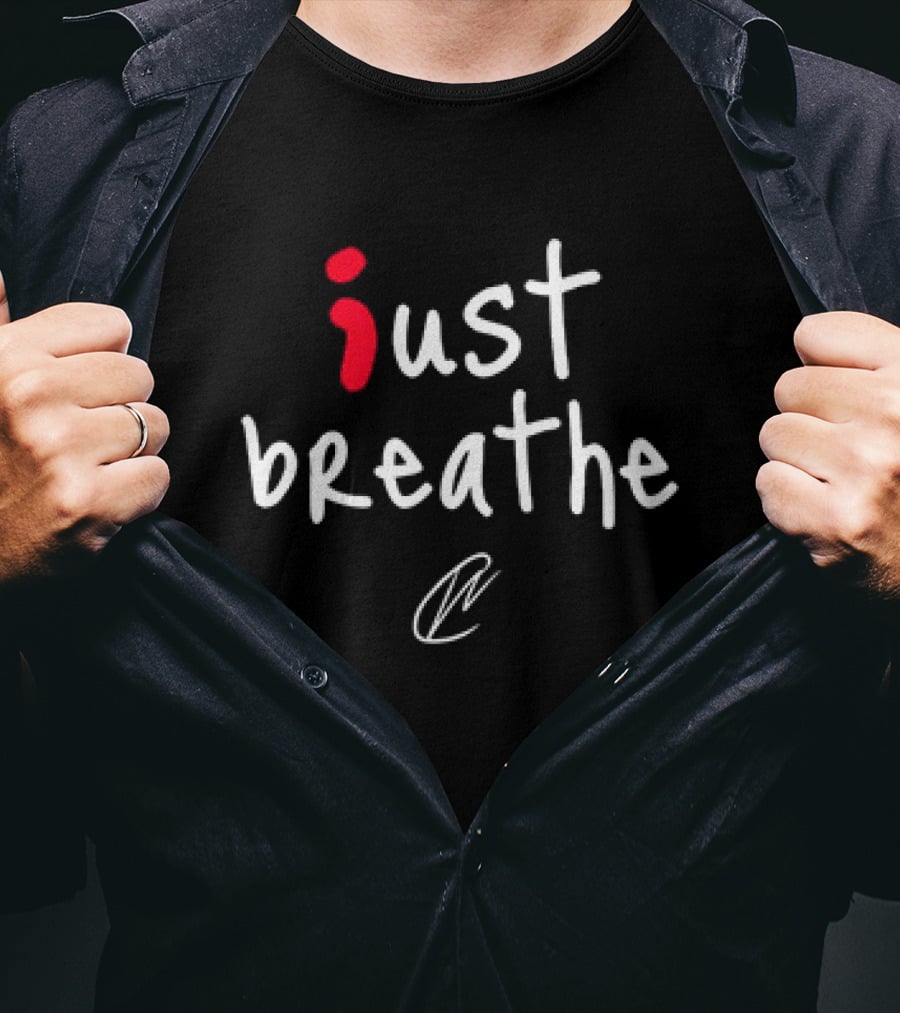 Jesse Pedigo Creating Wonders Just Breathe Simple Typography T-Shirt