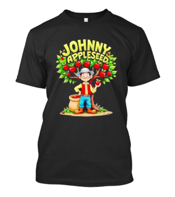 Johnny Appleseed Cartoon Under Apple Tree T-Shirt